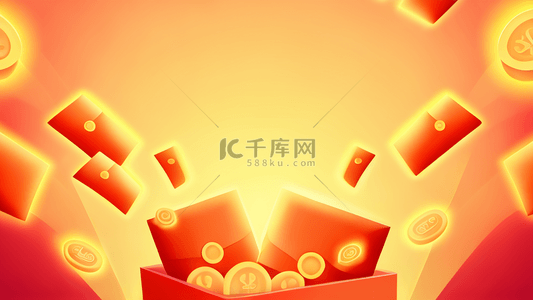 中国风国潮新年红包背景