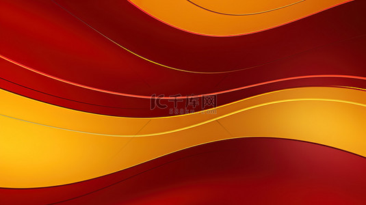 金属质感红色背景图片_红色和黄色金属质感线条和曲线7