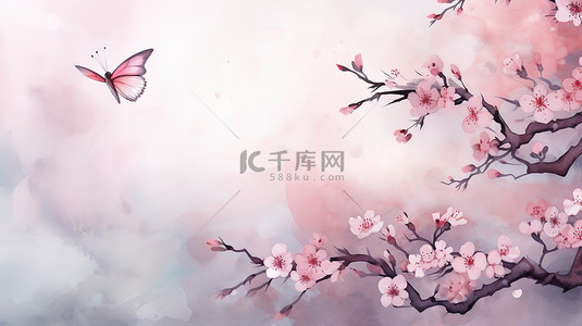桃花粉色花朵背景图片_粉色花朵古风桃花12