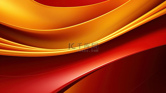 金属质感红色背景图片_红色和黄色金属质感线条和曲线5