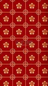 平铺背景图片_新年红金色国风中式花纹平铺底纹