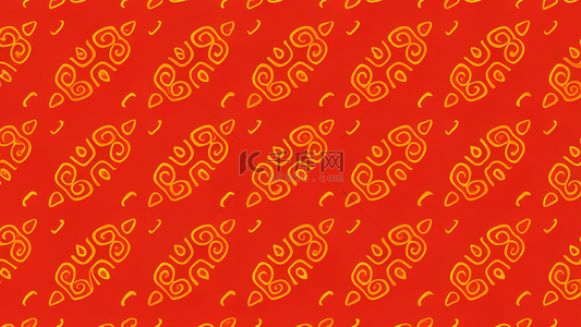 红金色新年国风中式花纹平铺无缝底纹