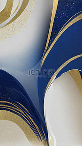 中式蓝金色国风新年肌理磨砂质感金箔背景1