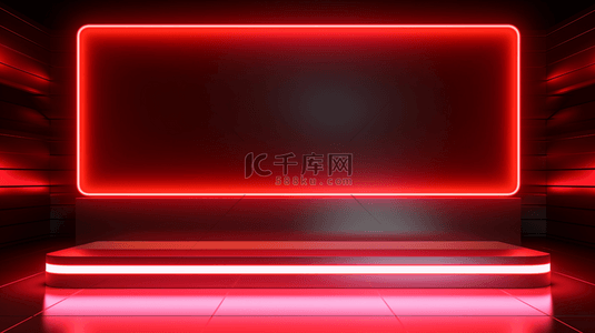 商务大气几何简约背景图片_红色现代感光效舞台创意背景17