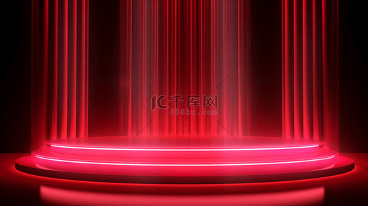 红色现代感光效舞台创意背景28