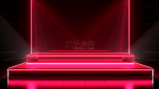 红色现代感光效舞台创意背景14
