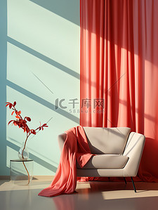 商业摄影背景图片_窗帘窗户椅子电商背景2