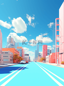 五彩缤纷的建筑马路背景39