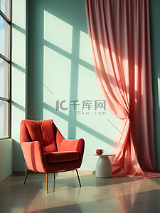 窗帘窗户椅子电商背景3