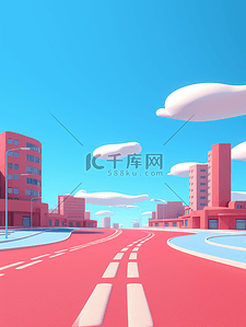 五彩缤纷的建筑马路背景15