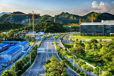 航拍大学摄影照片_深圳大学西丽湖校区