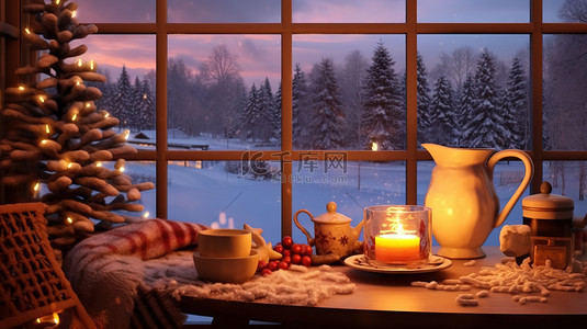 温馨冬季背景图片_冬季温馨的圣诞气氛9