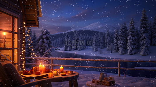 温馨冬季背景图片_冬季温馨的圣诞气氛17