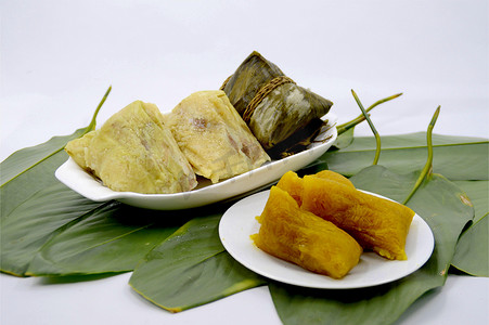 端午摄影照片_传统美食棕叶粽子