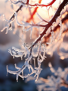 树枝上的冰挂冬天雪景2