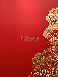 73国庆航天背景图片_金箔简约纹理红色新年背景19
