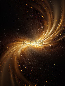 颗粒商务背景图片_金色螺旋线形式抽象背景2