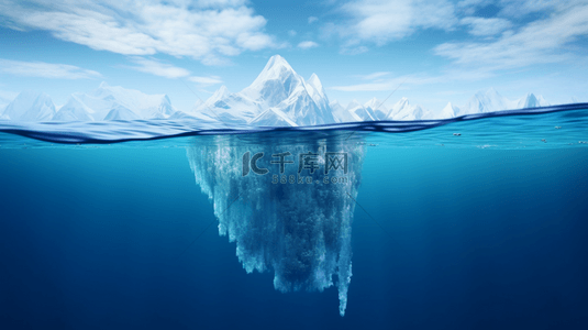 冰山雪山背景图片_蓝色冰山一角创意背景121