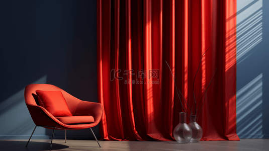 室内光影背景图片_现代感五颜六色窗帘造型背景3