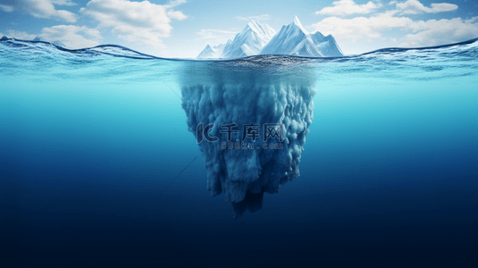 冰山雪山背景图片_蓝色冰山一角创意背景8