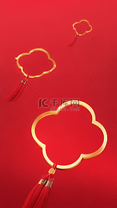 吊球挂饰背景图片_红色新年精致中国风挂饰背景