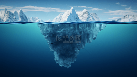 海洋冰山背景图片_蓝色冰山一角创意背景5