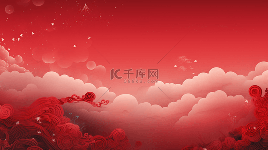 中国风山水红色背景图片_红色中国风山水创意背景7