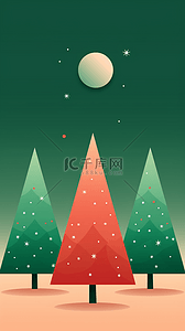 绿色圣诞树背景图片_简约弥散风圣诞节背景