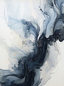 水墨渲染背景背景图片_黑白色调流动织物的风格4