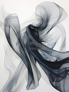 水墨渲染背景背景图片_黑白色调流动织物的风格15