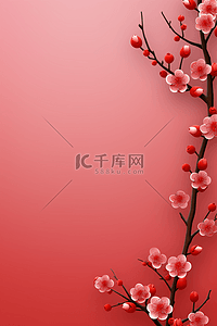 中国节日素材背景图片_中国传统写实红花背景2