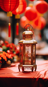 春节红灯笼背景摄影照片_中国红春节主题背景