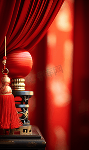中国风红背景摄影照片_中国红春节节日背景
