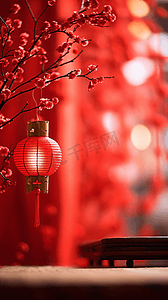 红灯笼背景摄影照片_中国红春节红灯笼