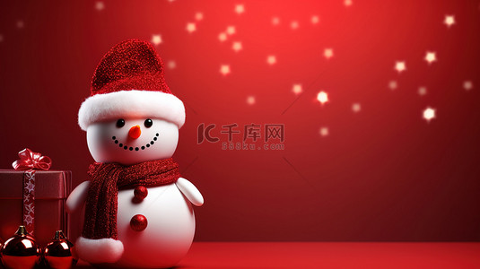鸭子雪人背景图片_带有圣诞装饰雪人壁纸15