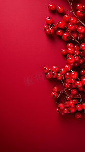 圣诞红色浆果主题背景