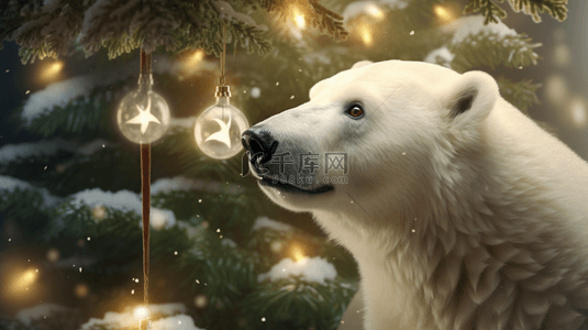 真实雪花图片背景图片_圣诞节北极熊图片4