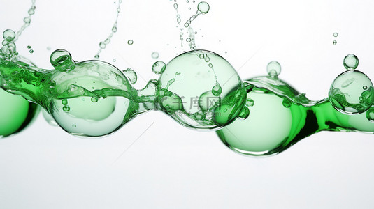 白色透明气泡背景图片_白色背景下透明的绿色气泡11