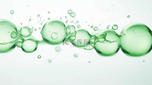 白色透明气泡背景图片_白色背景下透明的绿色气泡17