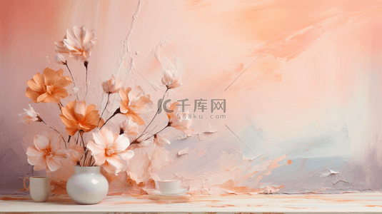风粉色背景图片_绘画风水彩柔和桃色背景2