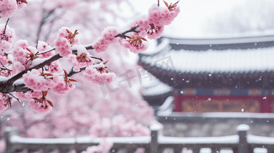 雪中腊梅摄影照片_雪中盛放的寒梅特写