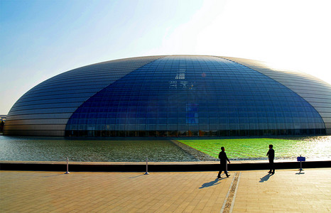 北京首都国家大剧院现代建筑高清图片
