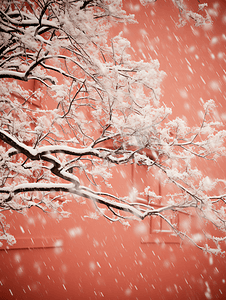 紫禁城摄影照片_冬季故宫红墙雪景