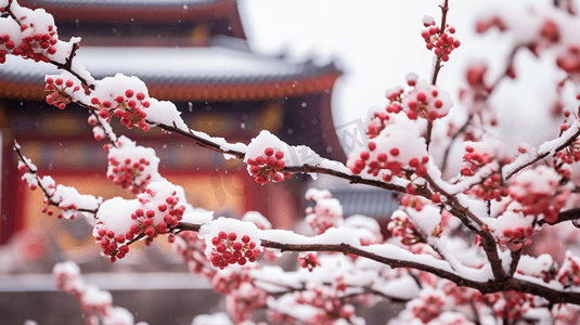 冬季北京故宫冰雪覆盖的树