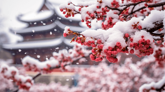 冬季北京故宫冰雪覆盖的树