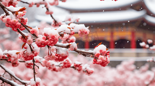 冬季北京故宫冰雪覆盖的树