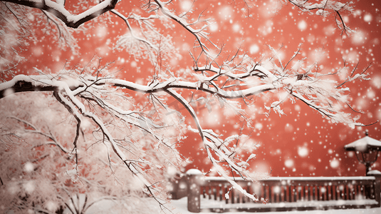 冬季故宫红墙雪景