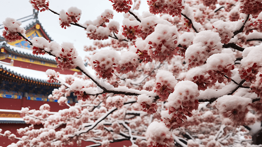 如懿传红墙摄影照片_冬季北京故宫冰雪覆盖的树