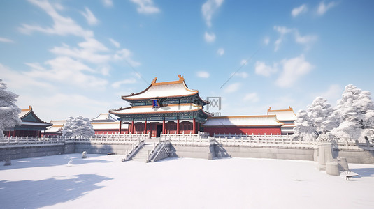 大雪紫禁城被雪覆盖17素材