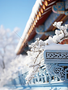 冬天的故宫背景图片_冬天下雪的故宫特写18背景素材